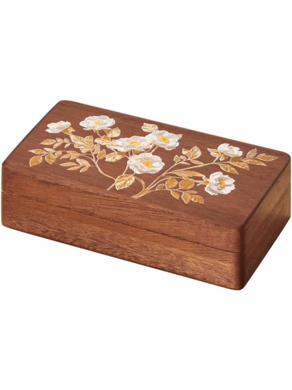 Chic Small Walnut Wooden Jewelry Box Organizer for Women - Elegant Storage